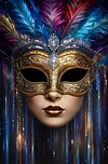 Luxury AB Velvet Diamond Painting Kit - Mysterious Mask