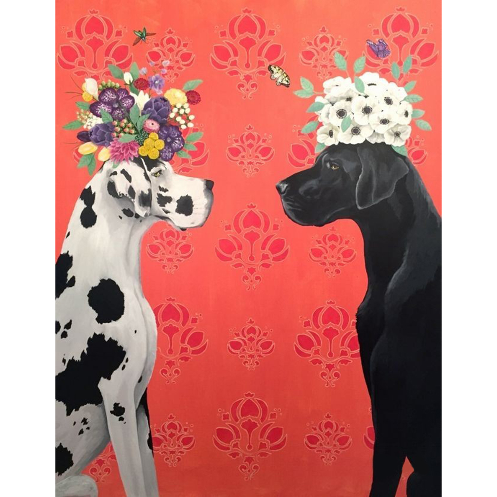 

Two Dogs-Round Drill Diamond Painting-30*40CM, 501 Original