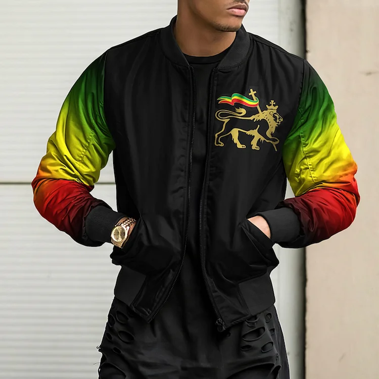 Wearshes Men's Reggae Stand Up Collar Jacket