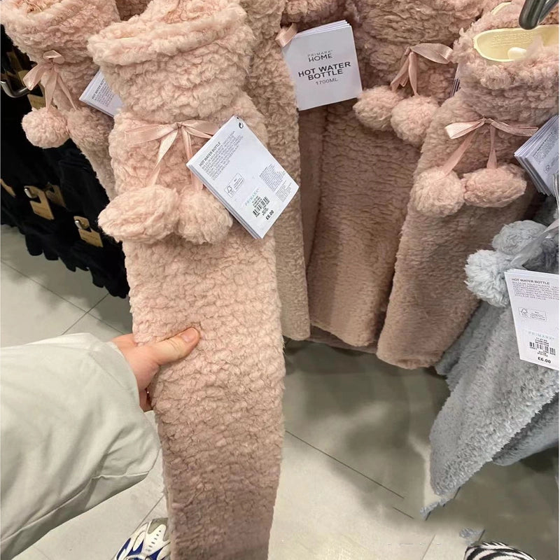 Hot Water Bag Spot BS Cartoon Warm Water Bag UK Christmas Plush Hand Warmer Long Water Filling Hot Water Bag