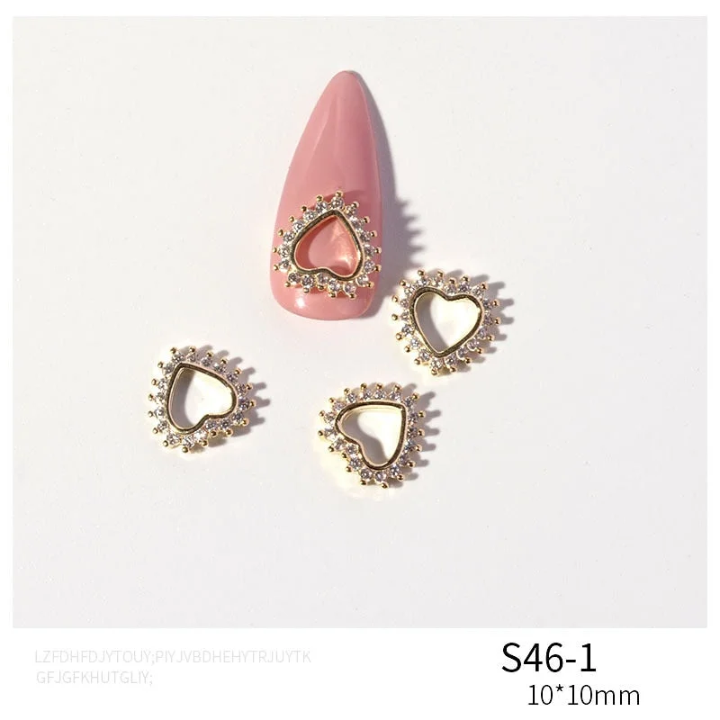 Nail Decoration Tips Elegant Retro Designs Alloy With Exquisite Jewelry Zircon Rhinestones 5 Pcs/Set For Beauty Salons