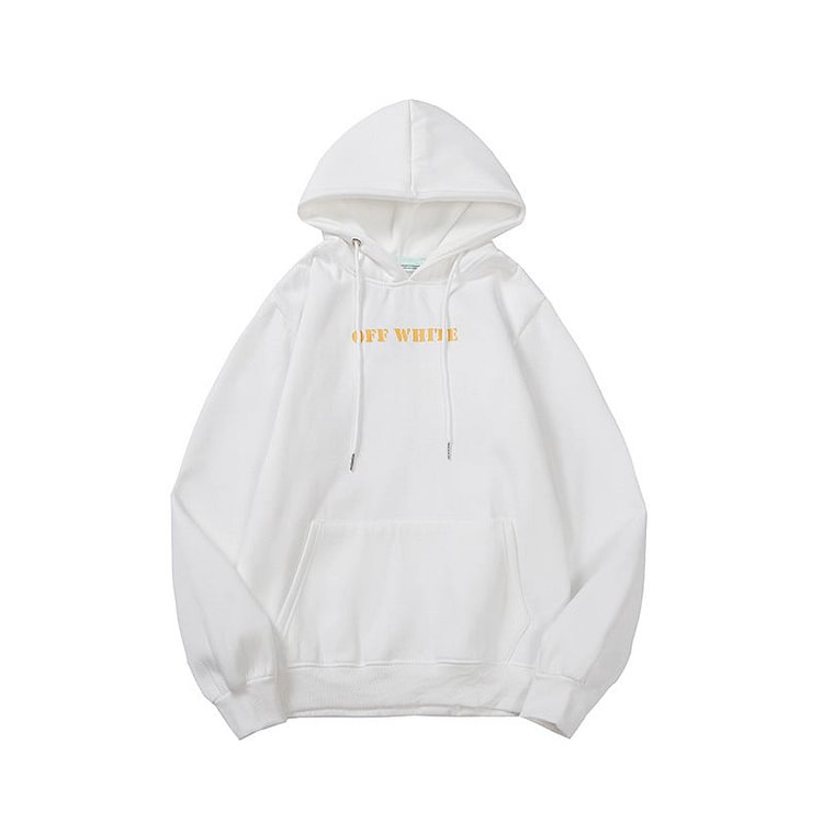 Off White Hoodie Autumn and Winter Astronaut Ladder Arrow Velvet Padded Hooded Sweatshirt Men and Women Same Style