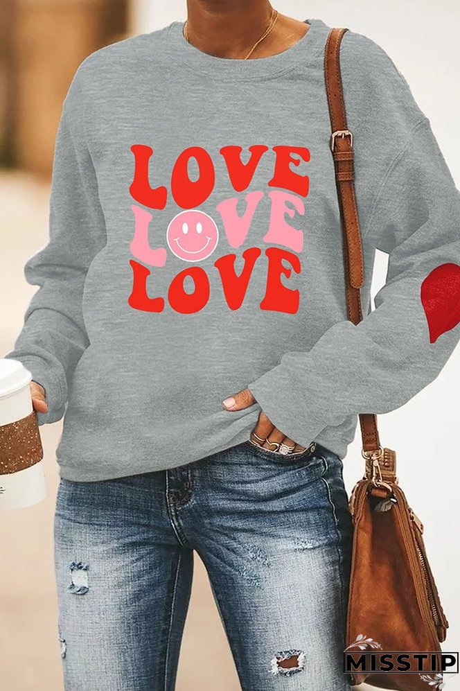 Valentines Day Heart Pullover Longsleeve Sweatshirt