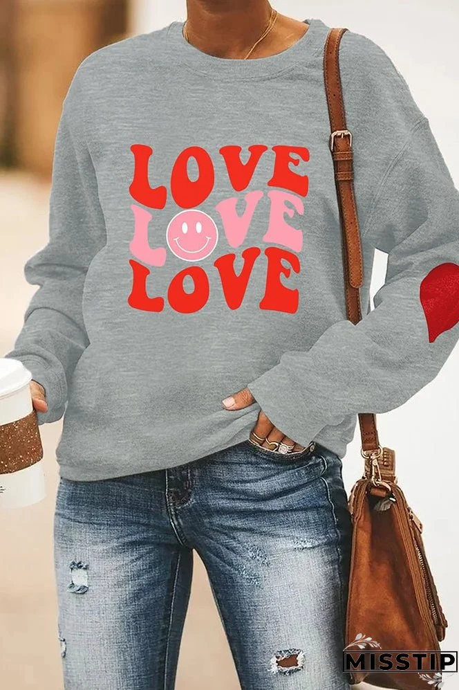 Valentines Day Heart Pullover Longsleeve Sweatshirt