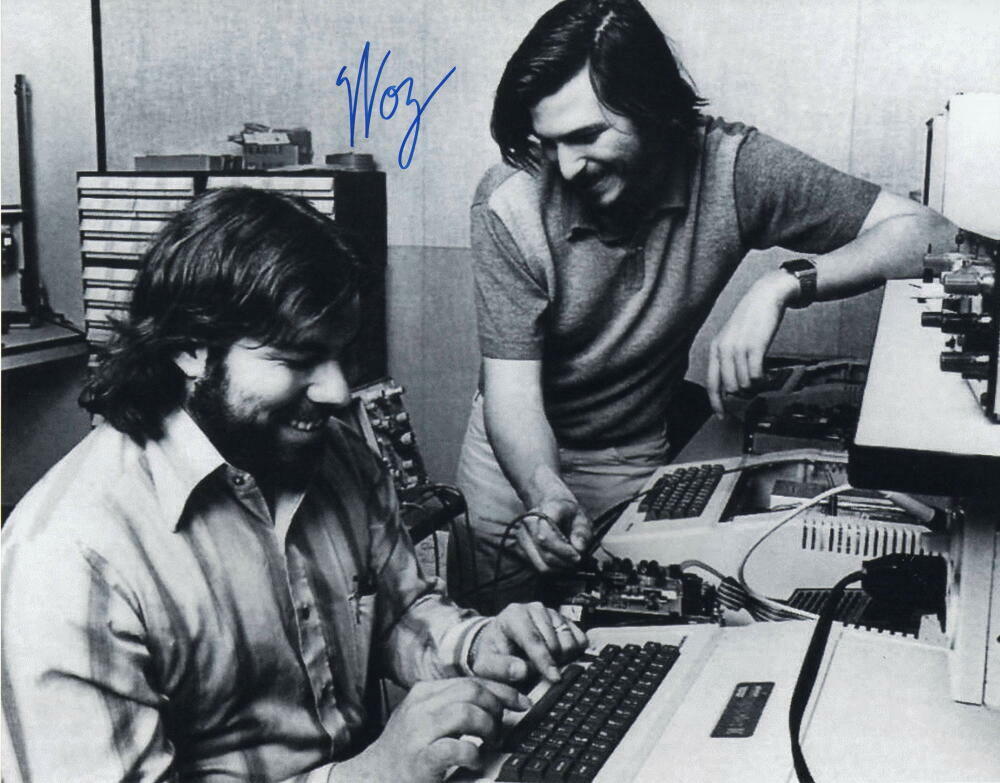 STEVE WOZNIAK SIGNED AUTOGRAPH 11X14 Photo Poster painting THE WOZ W/ STEVE JOBS, APPLE INC