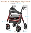 Soundfuse Rollator Walkers for Seniors with Seat, Foldable Lightweight Rolling Walker with 8" Big PU Wheels, Ergonomic Seat, Dual Height Adjustment