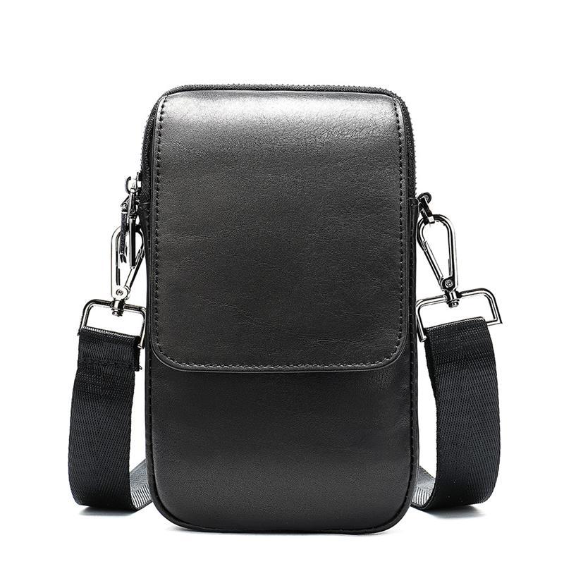 Men's Leather Belt Bag Retro Multi-Function Shoulder Bag