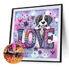 Liebe Katze und Hund - runder Bohrer Diamantmalerei - 30*30cm