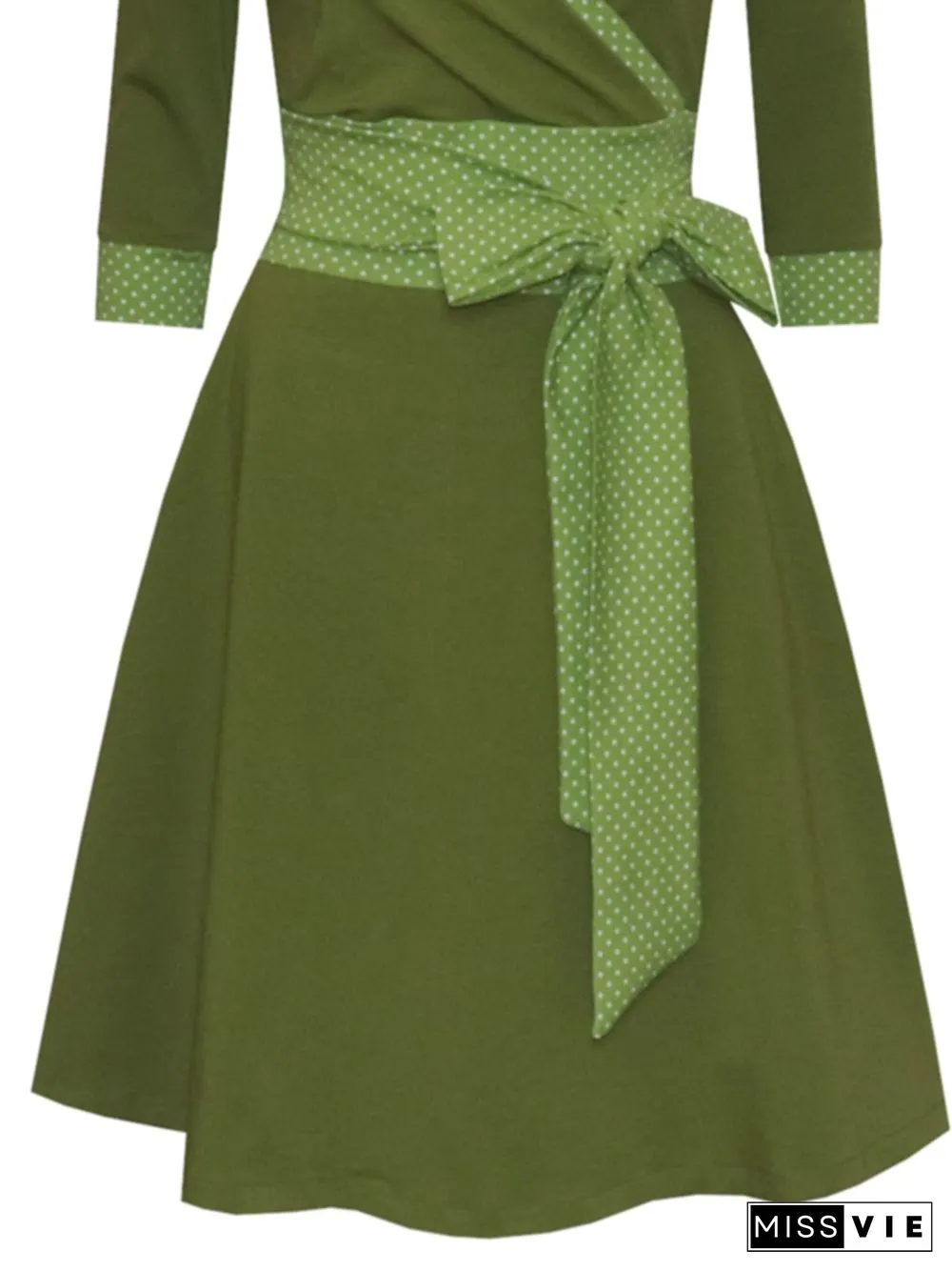 V Neck Cotton-Blend Casual Knitting Dress