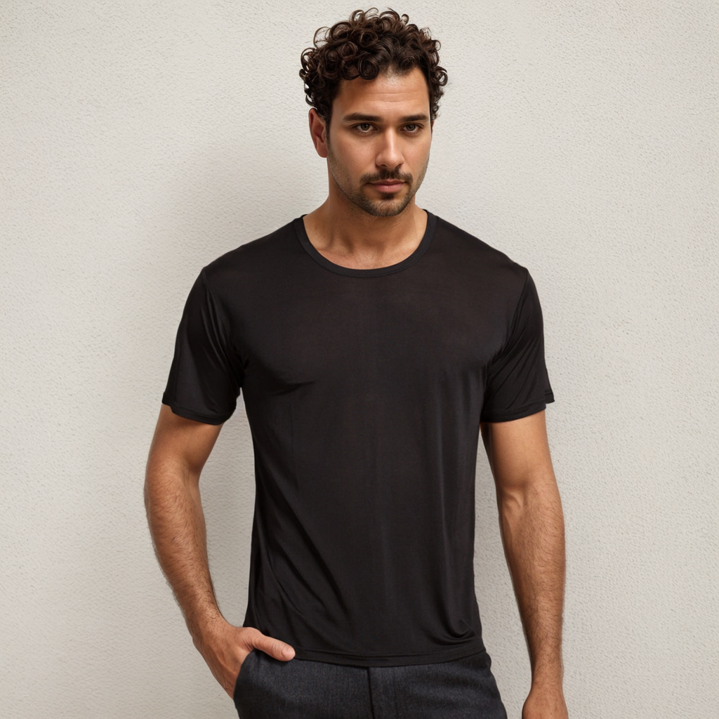 Silk T-Shirt Men's High Grade Style REAL SILK LIFE