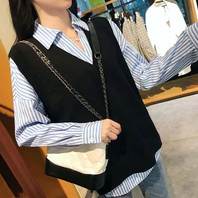 Solid Women Sweater Vest Pullover Japanese Style Ulzzang Fresh Lovely Students High Quality Leisure Loose All Match Trendy Girls
