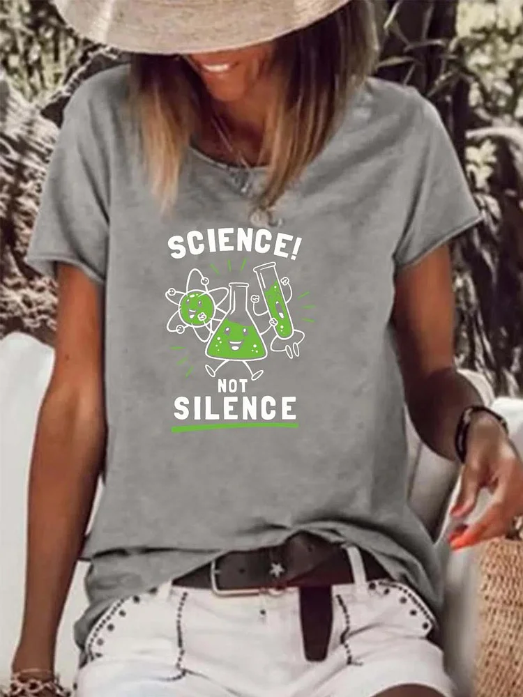 Science Not Silence  Raw Hem Tee