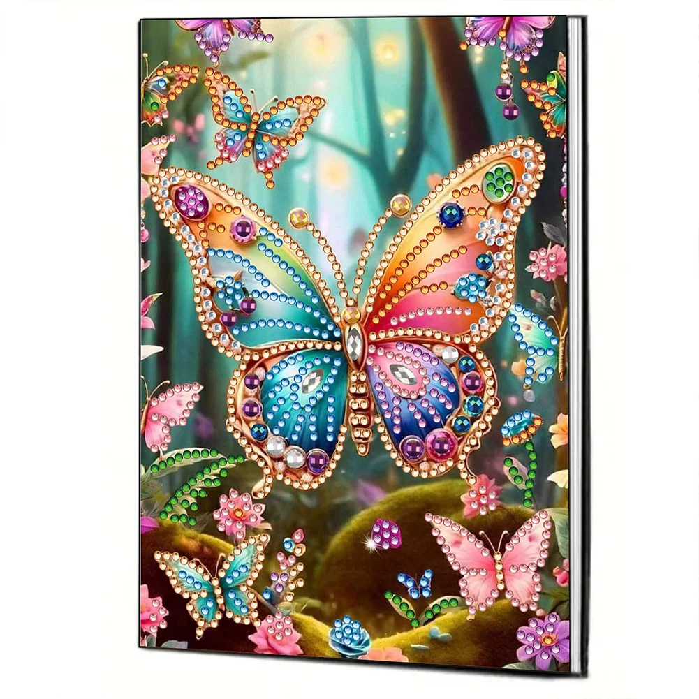 DIY Butterfly 50 Pages Special Shaped Diamond Painting Notebook for Adults Students