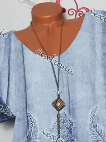 Women Short Sleeve Scoop Neck Lace Stitching Floral Printed Tops