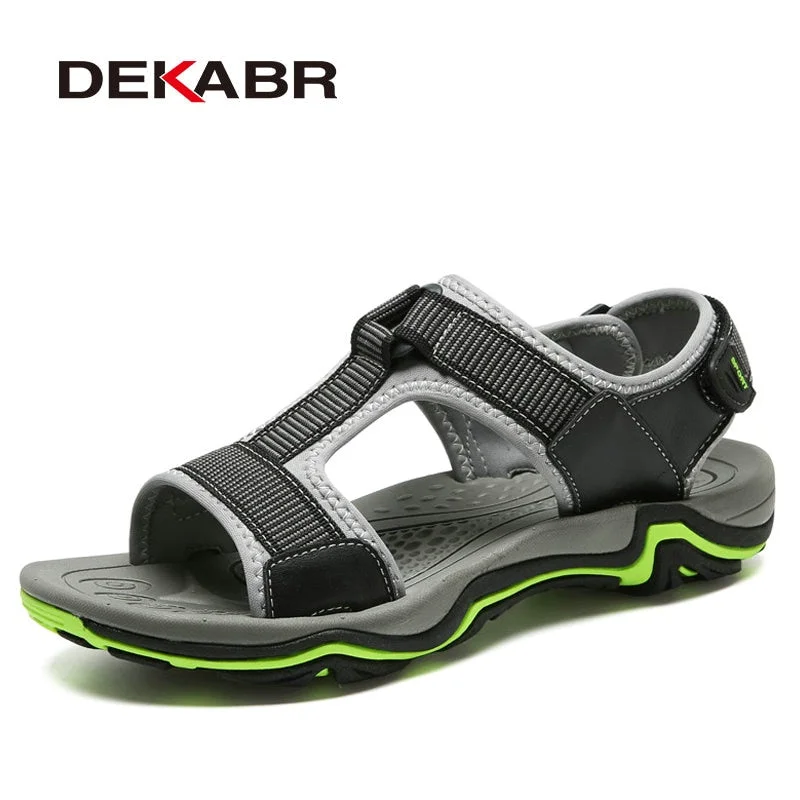 DEKABR High Quality Summer Men Sandals Real Leather NonSplit Soft Comfortable Men Shoes New Fashion Men Casual Shoes Size 39~45