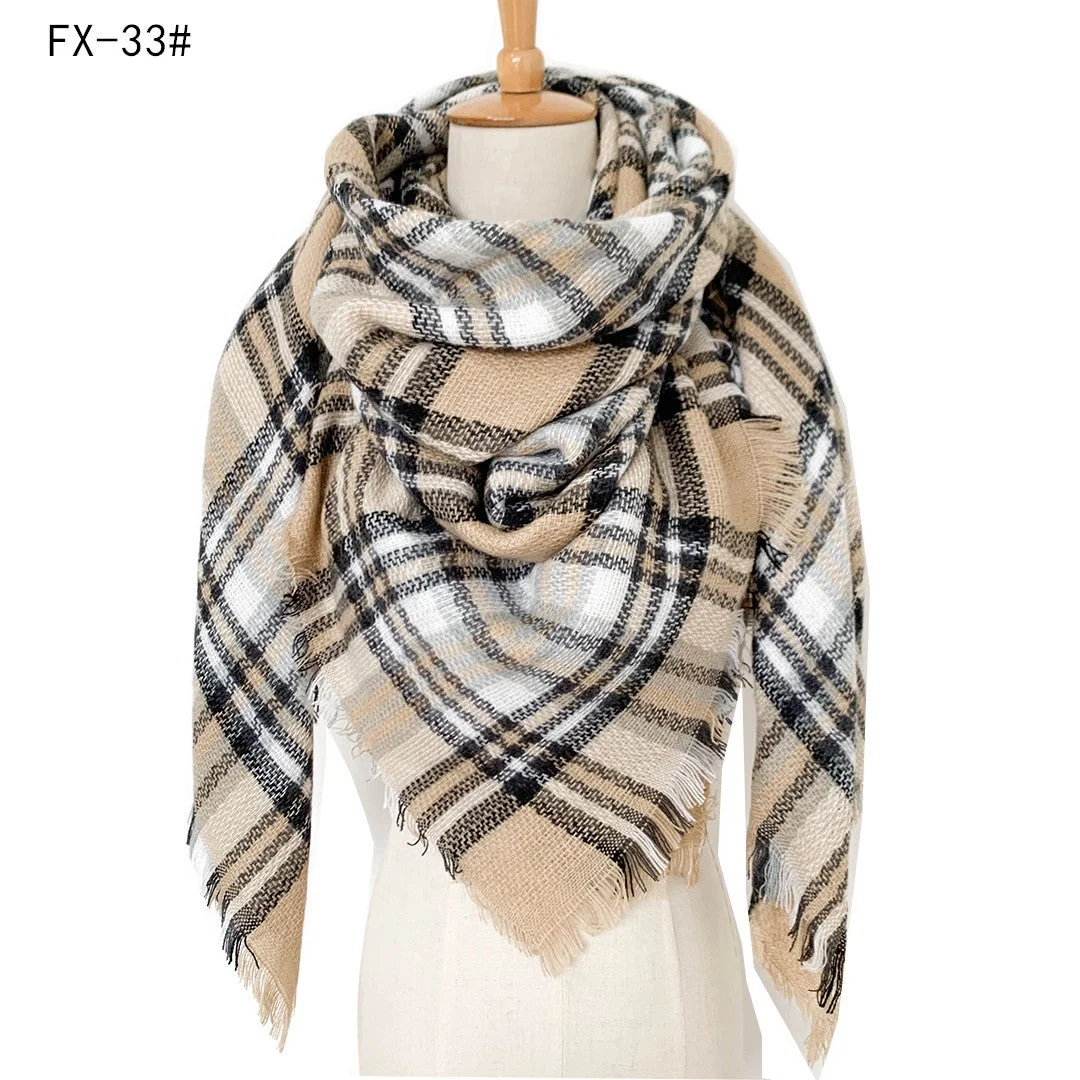 Plaid Pashmina Scarf Winter Scarf For Women