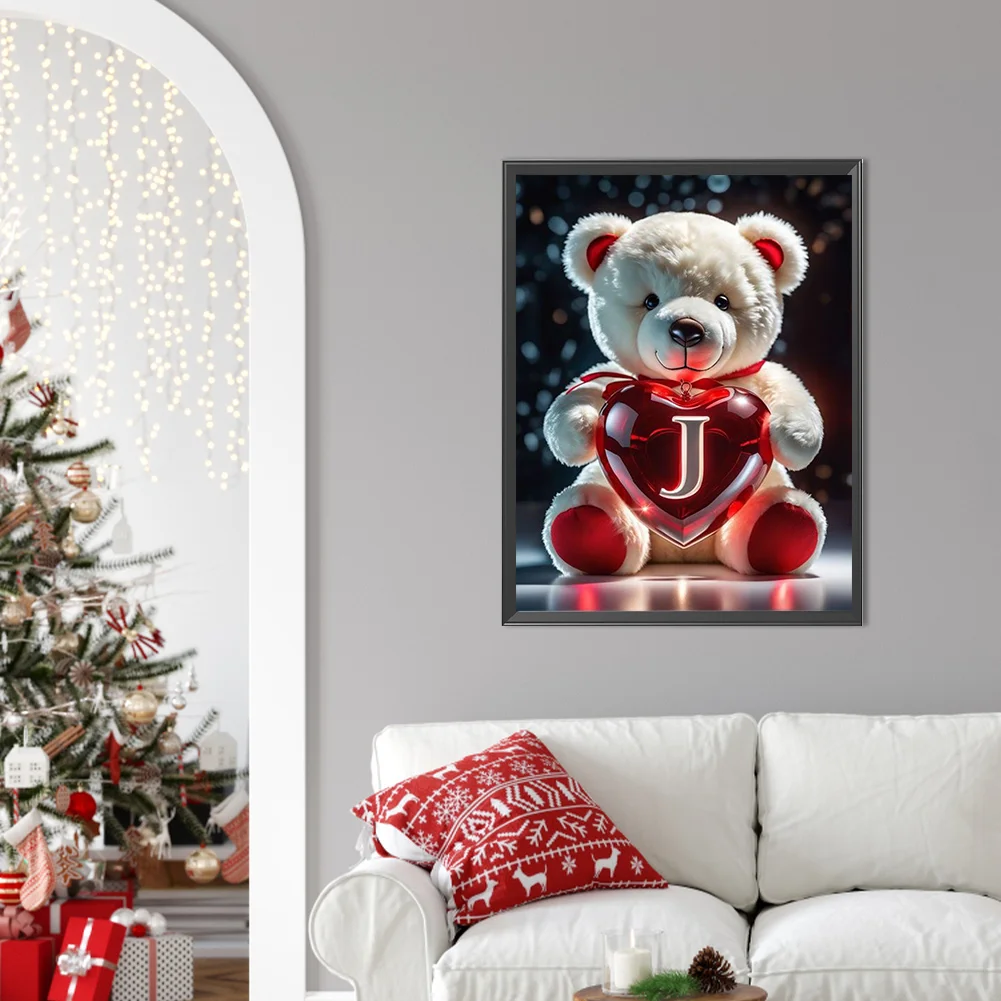 Diamond Painting - Full Square Drill - Bear Love J(Canvas|35*45cm)