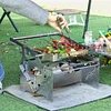 360&deg; reversible and adjustable temperature thickened stainless steel barbecue grill outdoor courtyard BBQ oven
