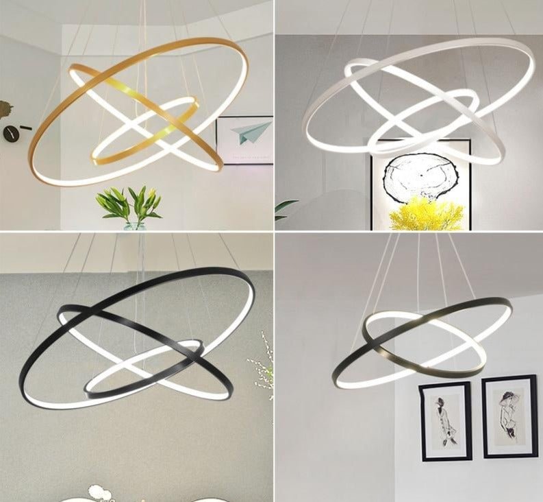 Black White Frame Led Pendant Lights For The Kitchen Dining Room Modern Hanging Lamps Abajour Lighting Lustre Indoor Fixtures