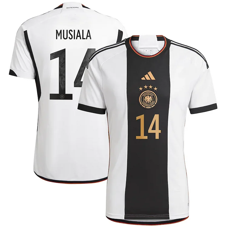 Maillot Allemagne Jamal Musiala 14 Domicile Coupe du monde 2022