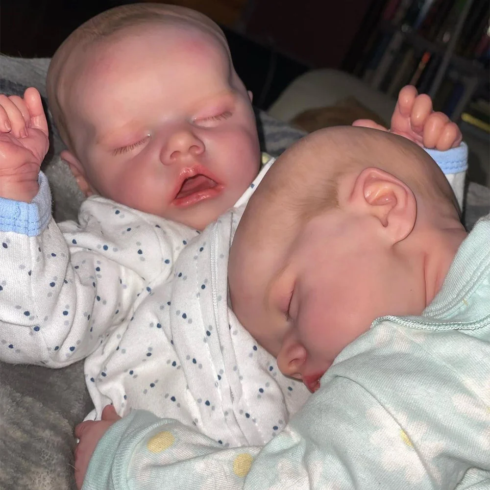 [New Series!]12'' Soft Silicone Body Reborn Sleeping Baby Twins Sisters Girl Jada and Falisa Reborn Doll