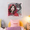 Red Girl And Wolf-11CT Stamped Cross Stitch 46*45cm/18.11*17.72in tapestrymarket