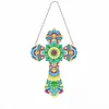 5D DIY Special Shaped Diamond Painting Cross Hanging With Lamp String Kit