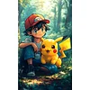 Anime poche bébé pikachu - perceuse ronde peinture diamant - 30*50cm
