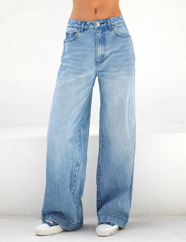 Women's Casual Low Rise Baggy Jeans Denim Pants