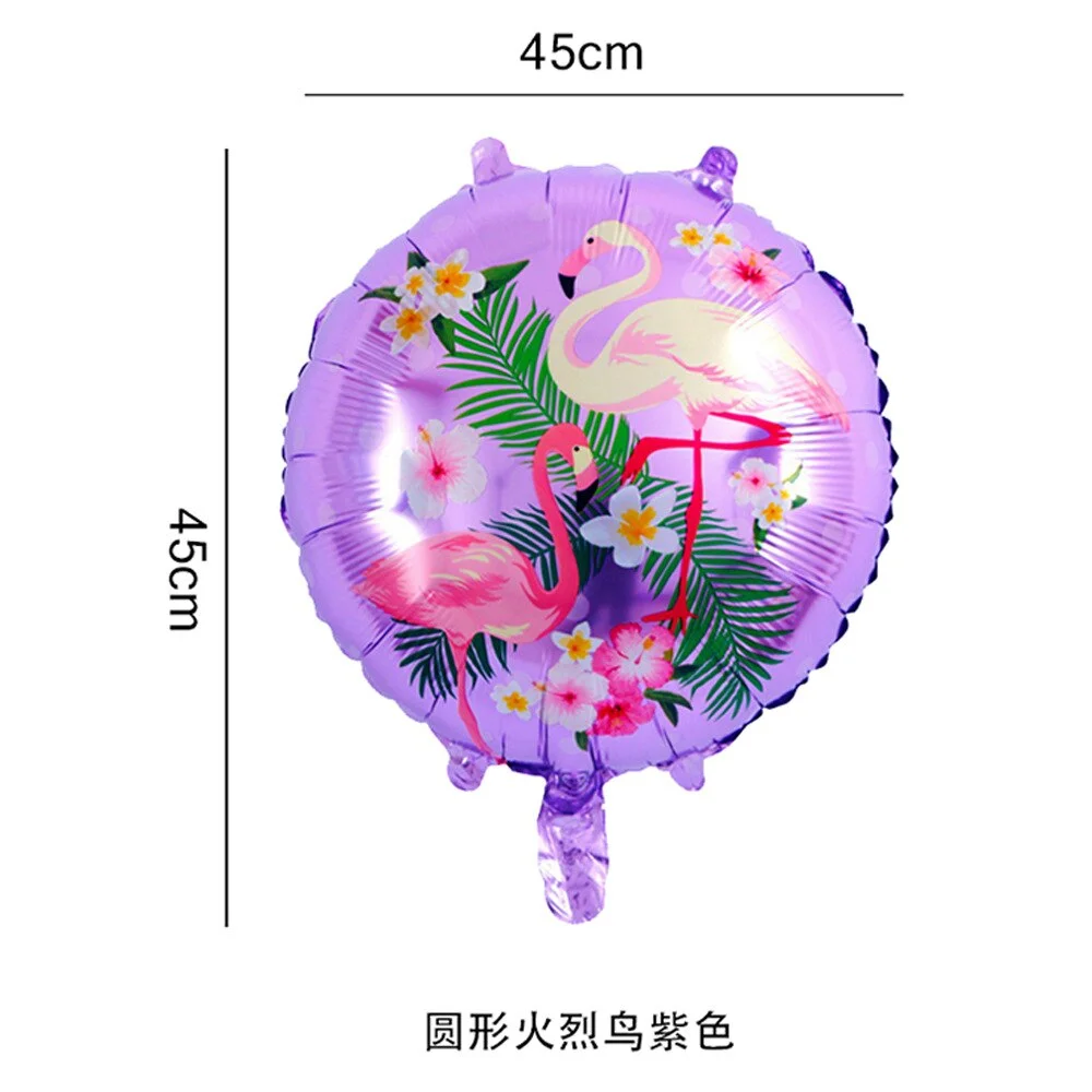 Hawaiian Party Balloon 18 inch Round Flamingo Aluminum Foil Balloon Flamingo Wine Glass Leaf Balloon Birthday Party Decoration