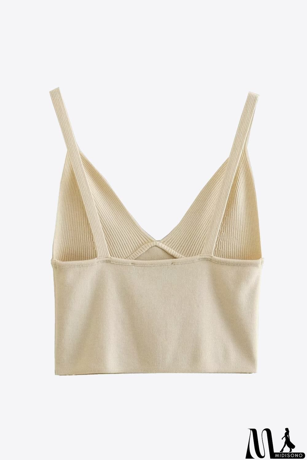 MidiSono - Ribbed V-Neck Cami and Skirt Set