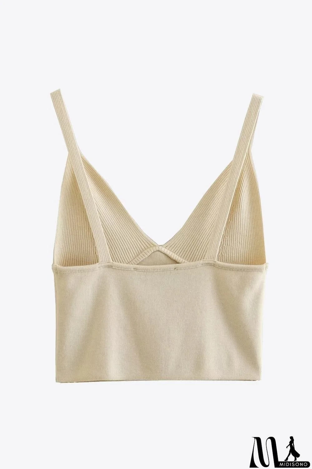 MidiSono - Ribbed V-Neck Cami and Skirt Set