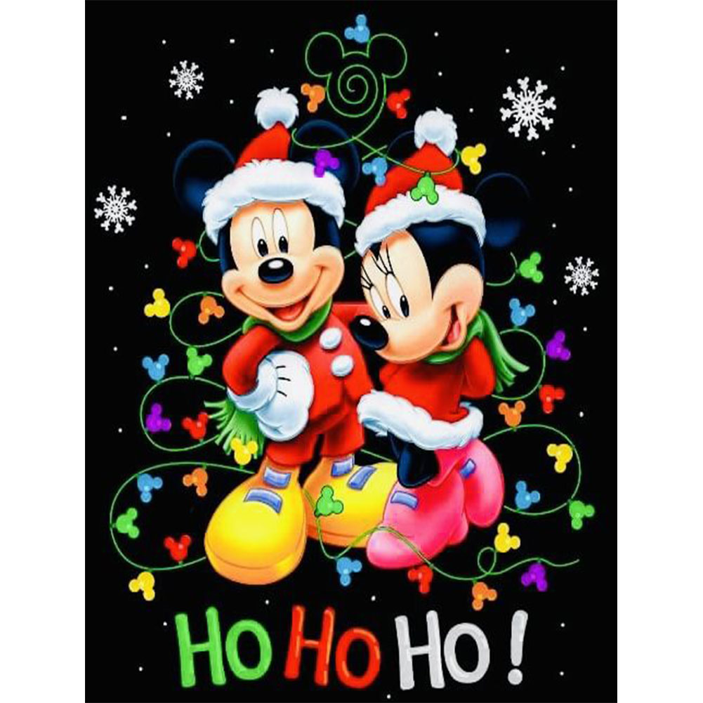 Christmas Disney Mickey And Minnie Mouse 30*40CM(Canvas) Full Round Drill Diamond Painting gbfke