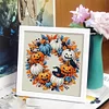 5D DIY Partial Special Shaped Drill Diamond Painting Halloween Wreath Art With Frame Kit 8x18cm