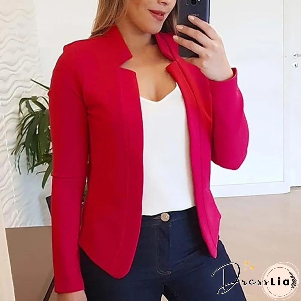 New Women's Clothes Cardigan Collared Tops Trending Solid Color Coat Tops Clothing Long Sleeve Unique Tops Blazers Fashion Female Tops