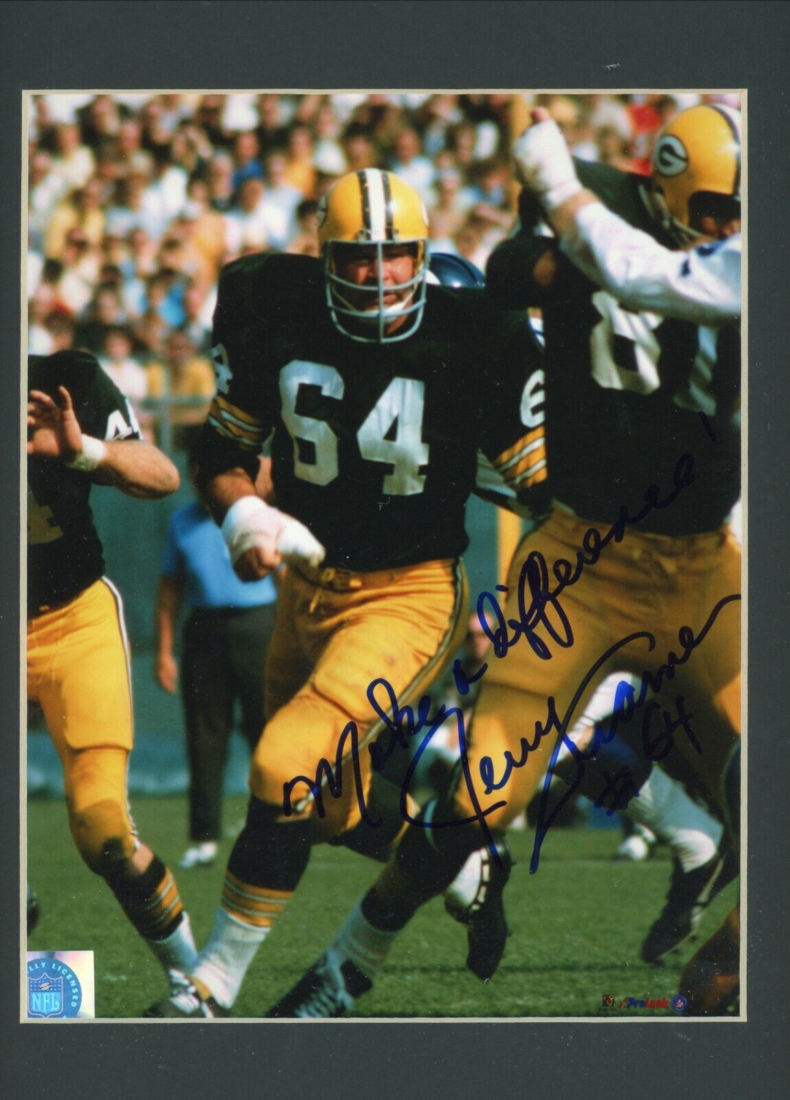 Jerry Kramer Packers HOF Signed Autographed Matted 8x10 Glossy Photo Poster painting COA