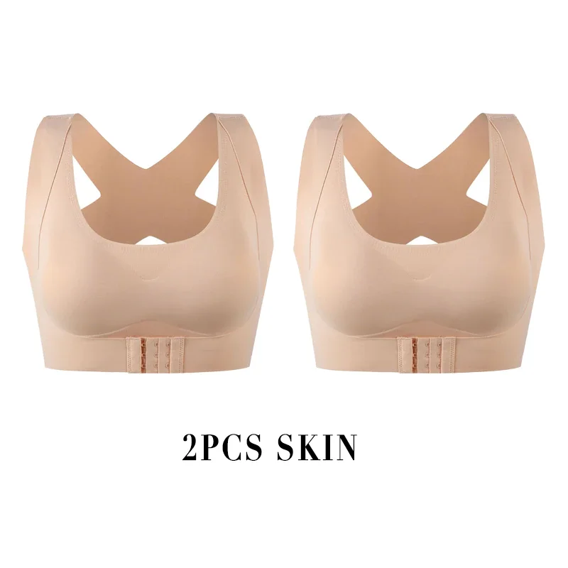 Billionm Front Closure Posture Corrector Bra Push Up Underwear Women Shockproof Back Support Active Bras Corset Bralette Top