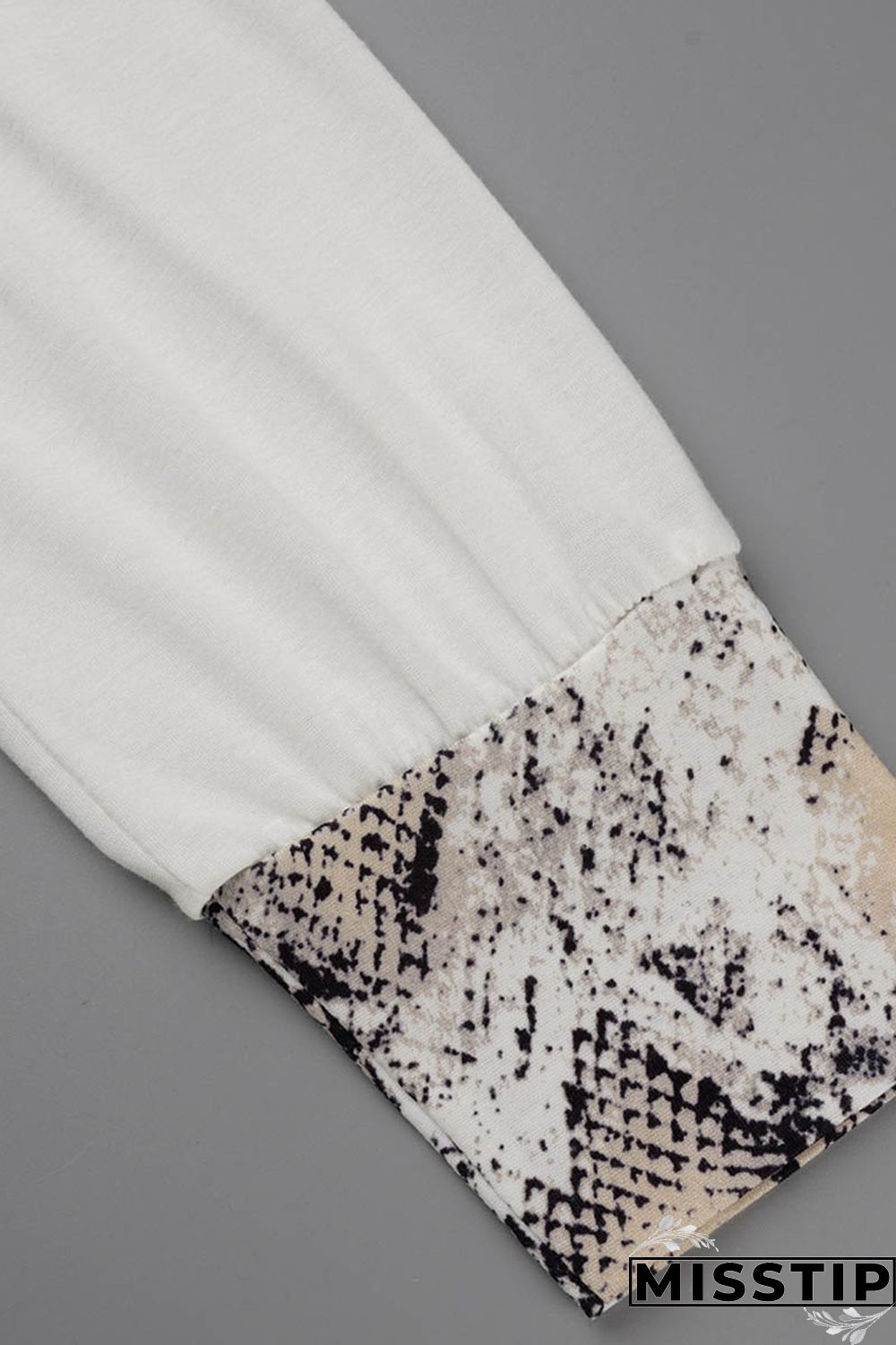 Brown Casual Print Patchwork Slit V Neck Long Sleeve Dresses