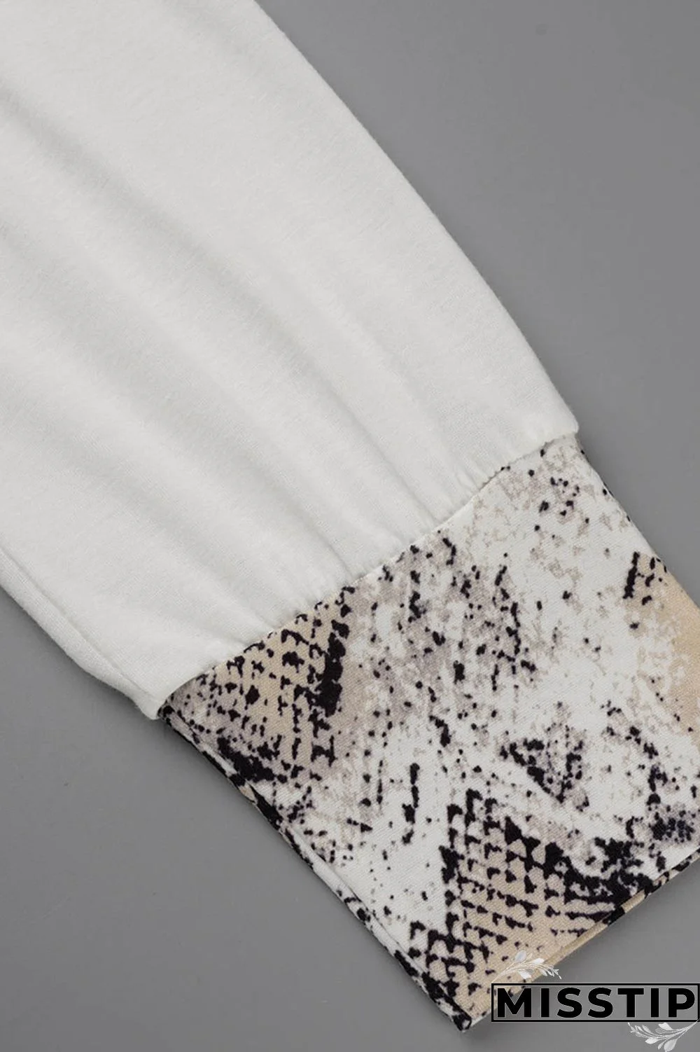 Brown Casual Print Patchwork Slit V Neck Long Sleeve Dresses