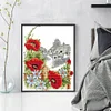 (Counted/Stamped)Four Seasons Summer Poppy-14CT Cross Stitch 21*26cm/8.27*10.24in
