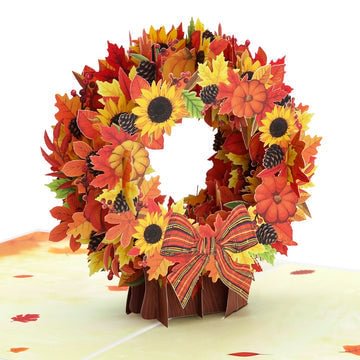 Fall Wreath Pop up Card for Thanksgiving
