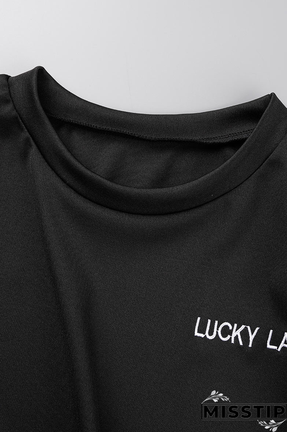 Black Casual Print Patchwork Letter O Neck Long Sleeve Two Pieces