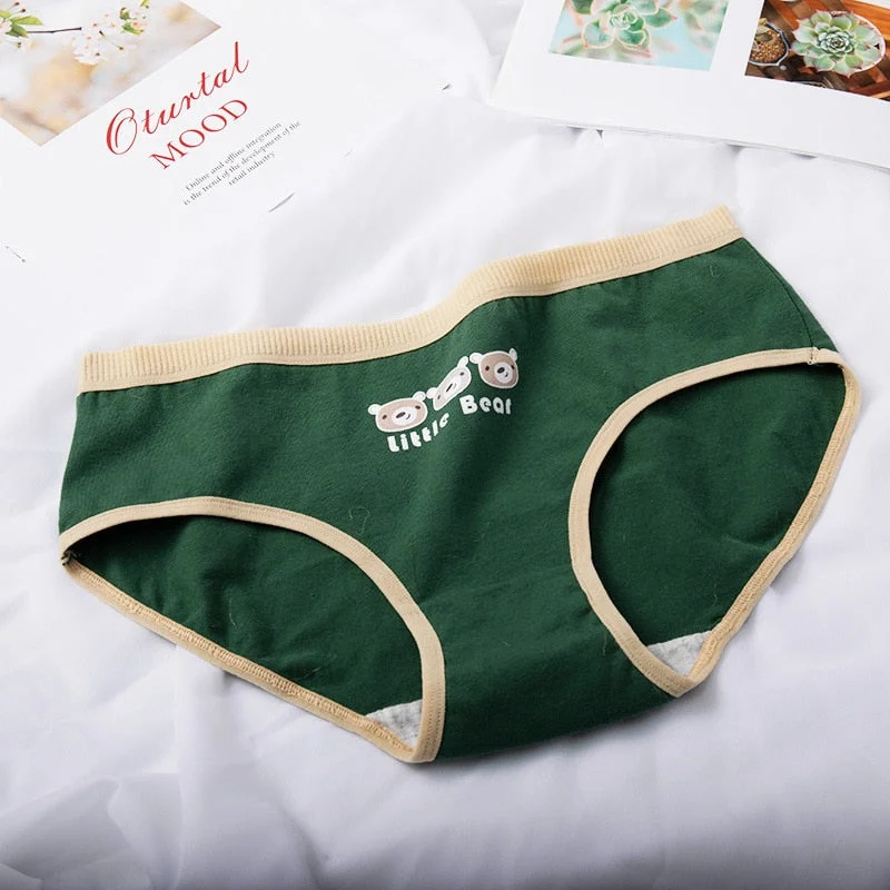 New Women's Cotton Underwear Panties Fashion Cartoon Girls' Briefs Mid Waist Seamless Comfortable Underpants Female Lingerie