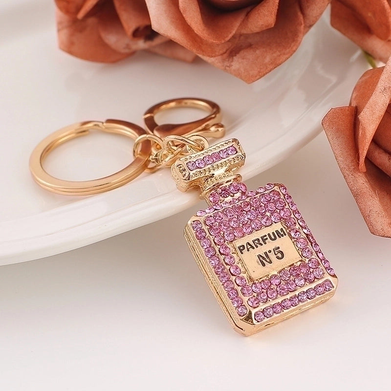 Fashion Letter Square Alloy Inlay Rhinestones Women’s Bag Pendant Keychain 1 Piece