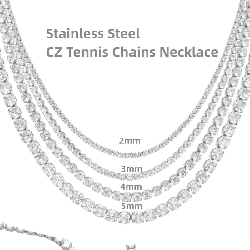 Affordable Luxury Style Geometric 304 Stainless Steel Zircon Tennis Bracelet In Bulk