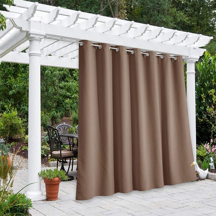 Outdoor Tan Thermal Insulated Waterproof Curtains For Patio With Rustproof Grommet Top 1Pcs-ChouChouHome