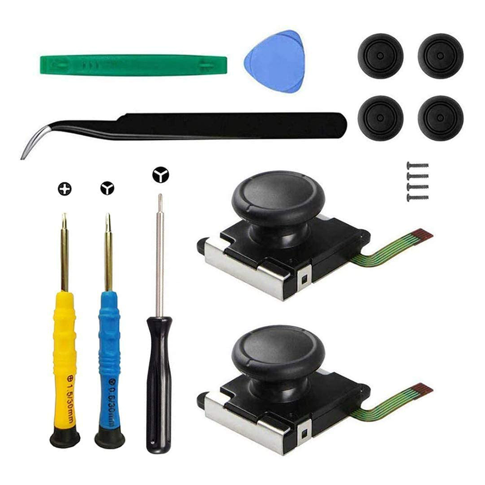 

2pcs Replacement 3D Analog Thumb Sticks + Tools for Nintendo Switch Joy Con, 501 Original