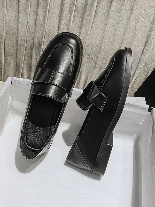 Shallow Cut Square-Toe Loafers