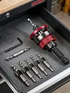 Countersink Drill Bits Set 5PCS Two-Flute Alloy Tapered Bits Wood Countersink Bit Set W/ Adjustable Depth Stop Collar & Wrench for Woodworking Plywood & MDF DIY