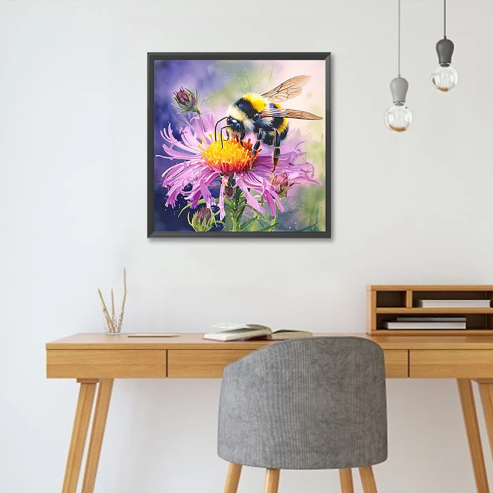 Diamond Painting - Full Round Drill - Flower Bee(Canvas|30*30cm)